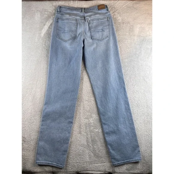 American Eagle Super High-Rise Straight Jeans Womens Size 8 Extra Long Blue - Picture 2 of 9